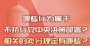 【學(xué)習(xí)在線】哪些行為屬于不執(zhí)行黨中央決策部署？相關(guān)處分規(guī)定是什么？